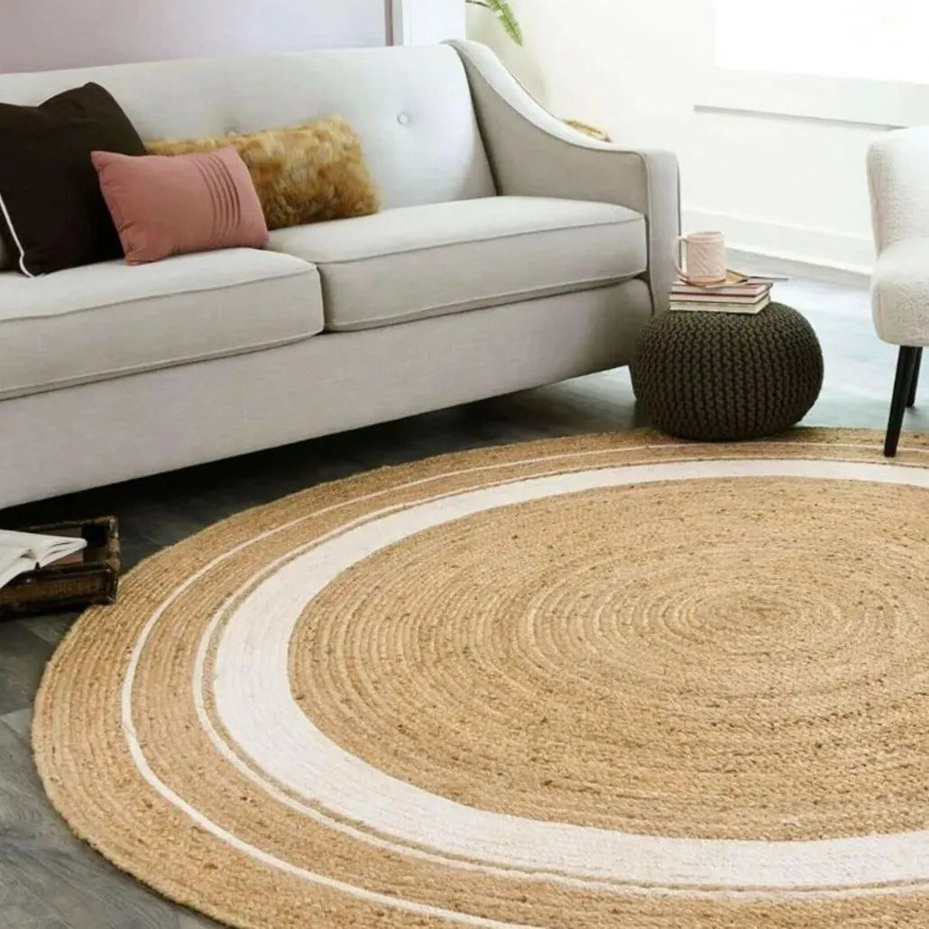 Sustainable Jute Round Rug Decorative Floor Rug