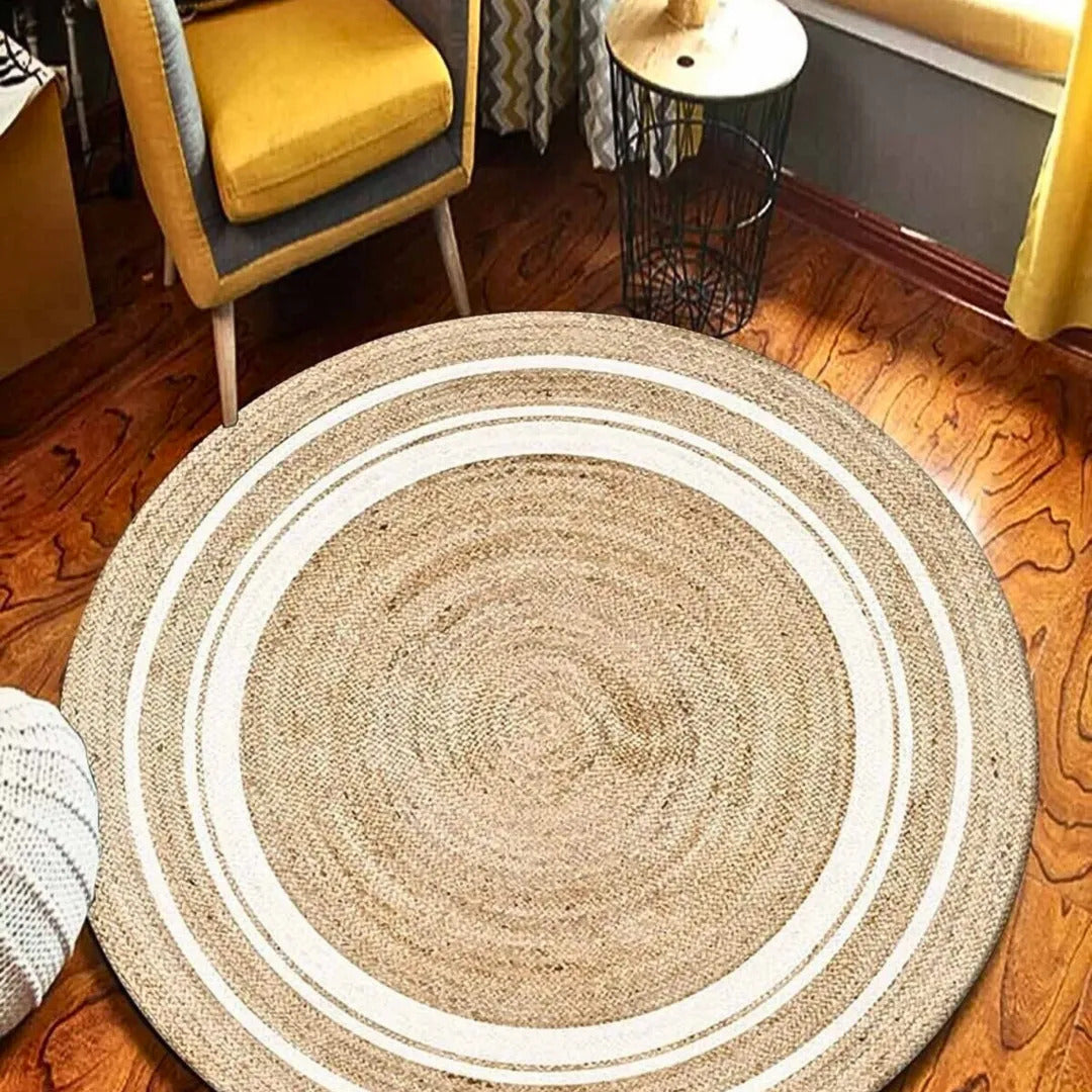 Sustainable Jute Round Rug Decorative Floor Rug