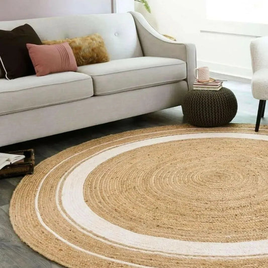 Sustainable Jute Round Rug  Decorative Floor Rug
