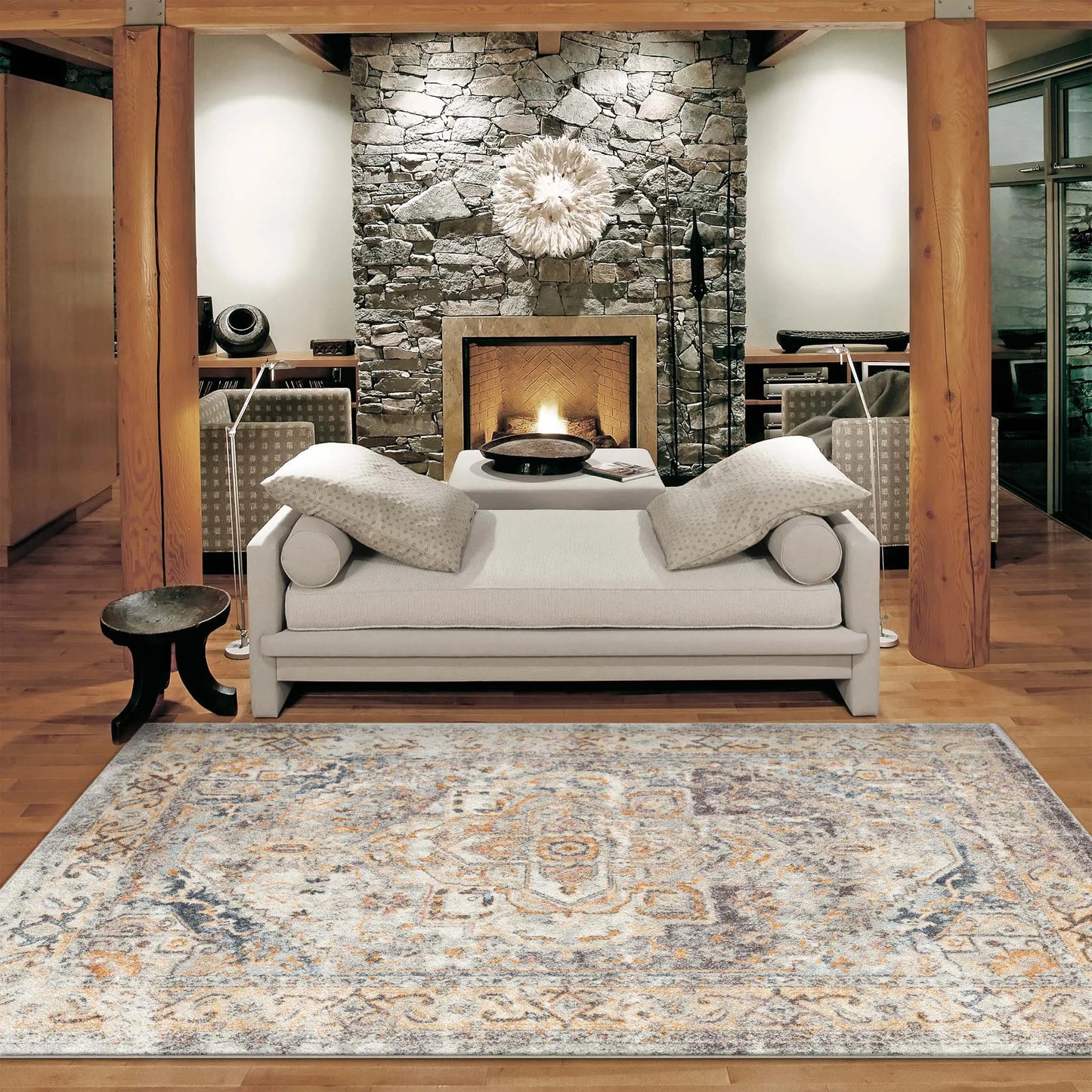 Ornate Persian Vintage Rug - Blue