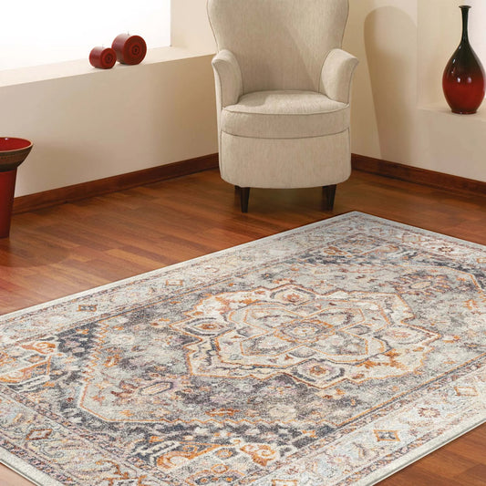 Ornate Persian Vintage Rug - Grey