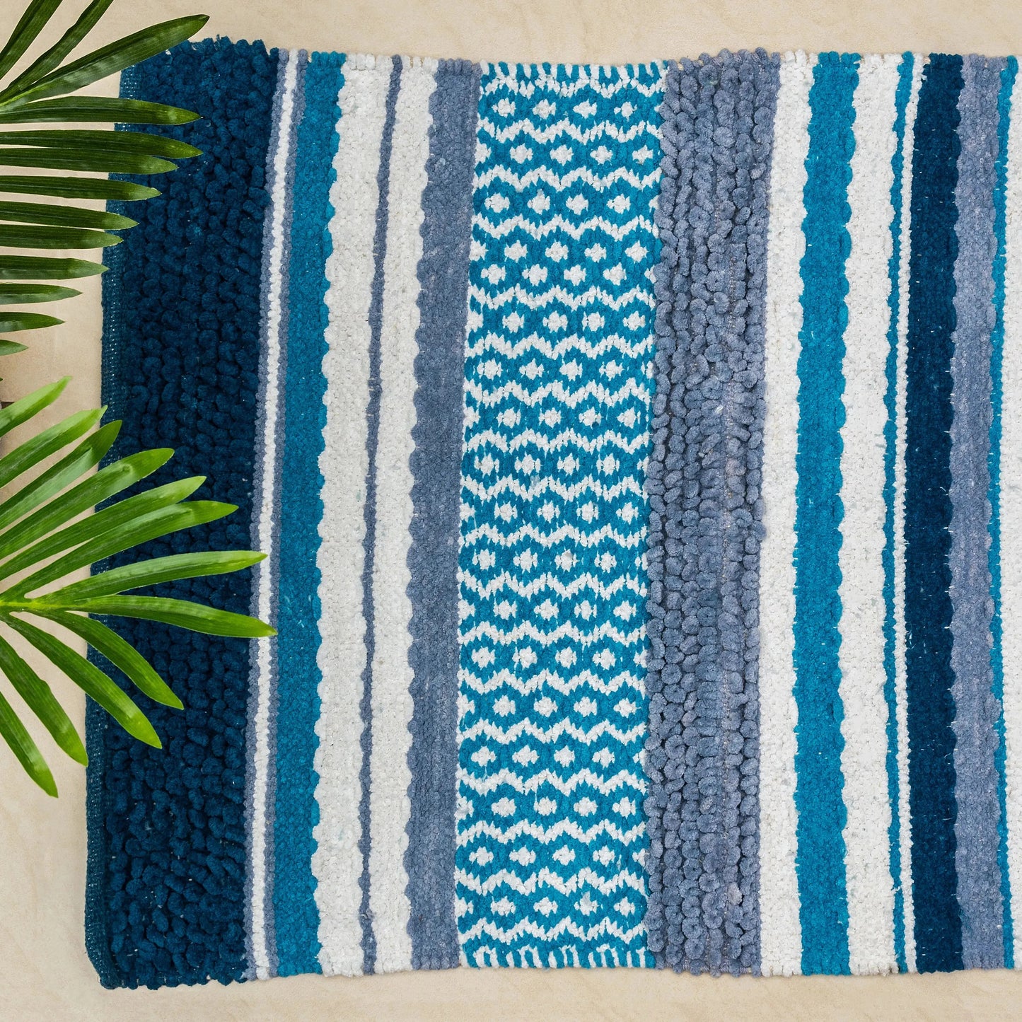 Woven Yarn Dyed Multi Stripe Cotton Lifestyle Bath Rug