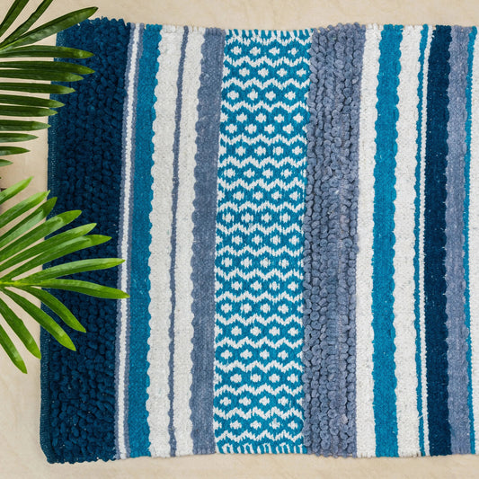 Woven Yarn Dyed Multi Stripe Cotton Lifestyle Bath Rug