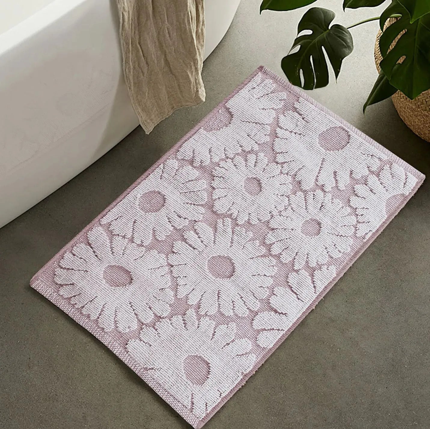 Floral Pink Kids Tufted Bathmat