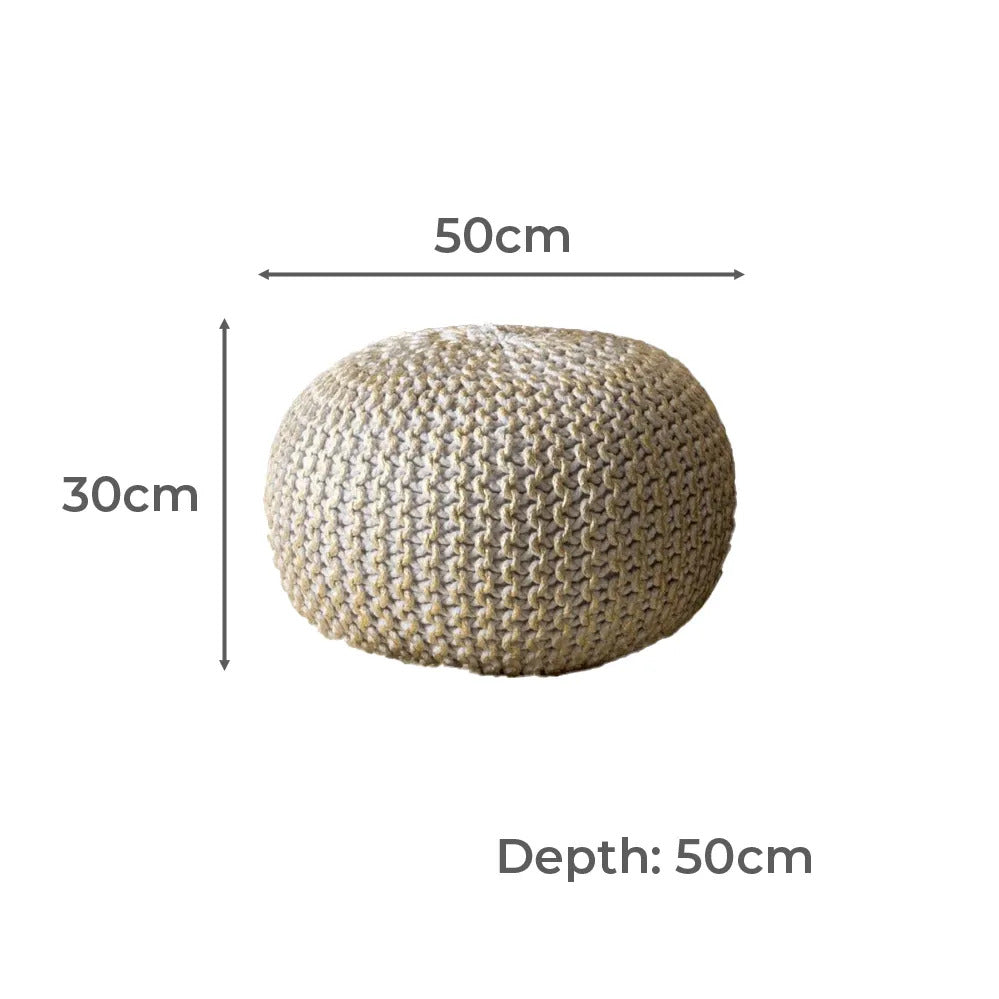 Braided Ottoman Pouffe Footstool Hand Knitted