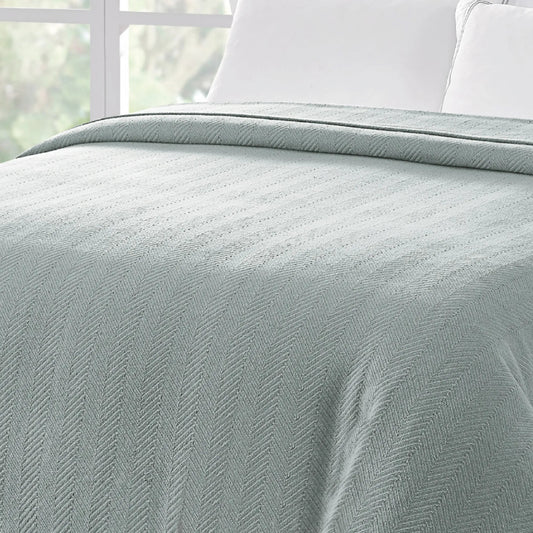 Organic Woven Herringbone Blanket