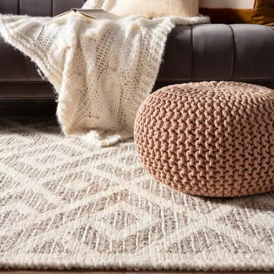 Braided Ottoman Pouffe Footstool Hand Knitted