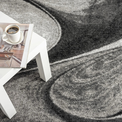 Adore Geometric Textural Rug - Grey