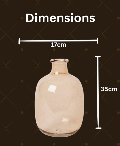 BARI Mandla Glass Vase - 18 x 18 x 28cm